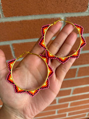 Pink Starburst Hoops