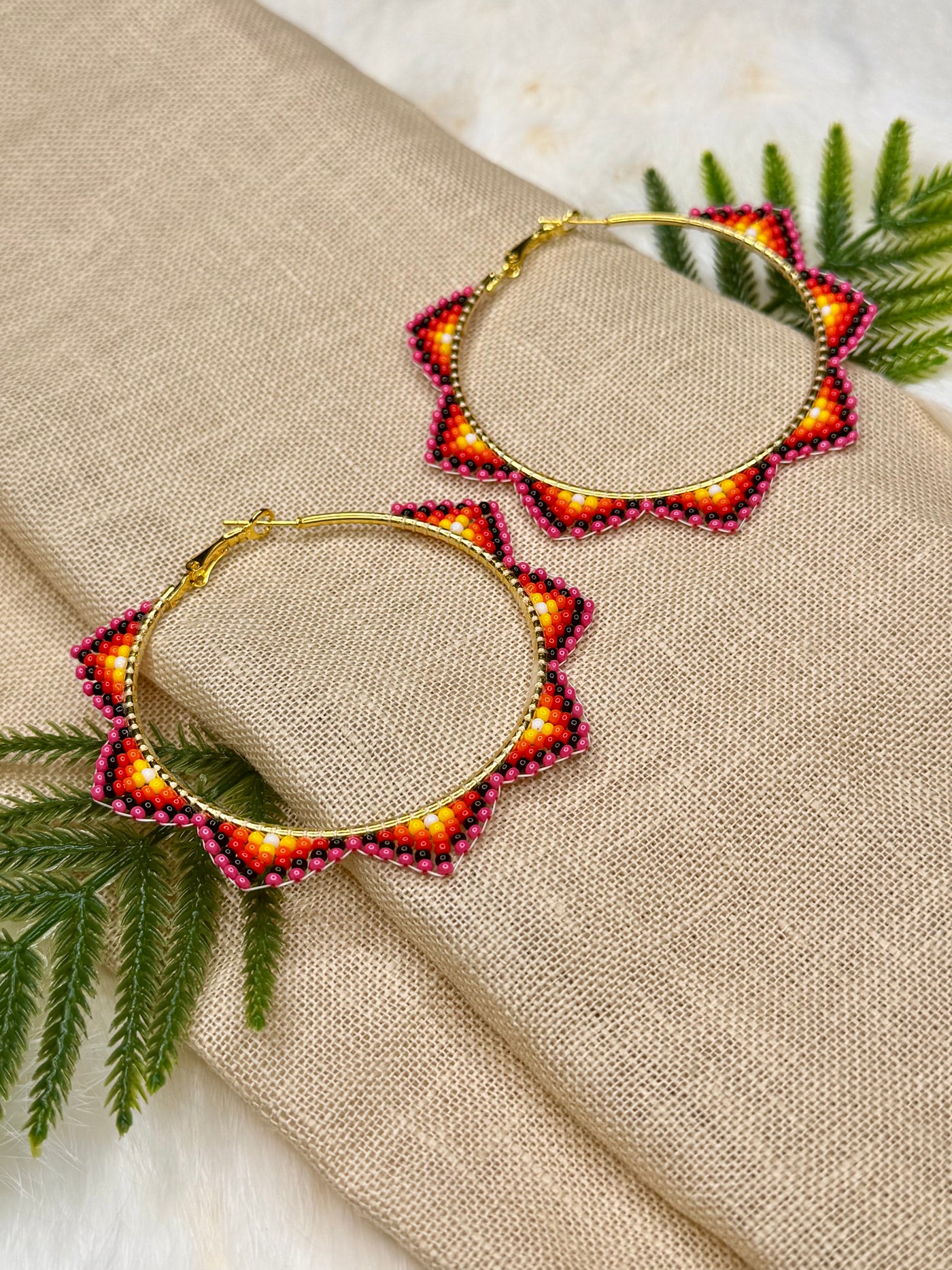 Pink Starburst Hoops
