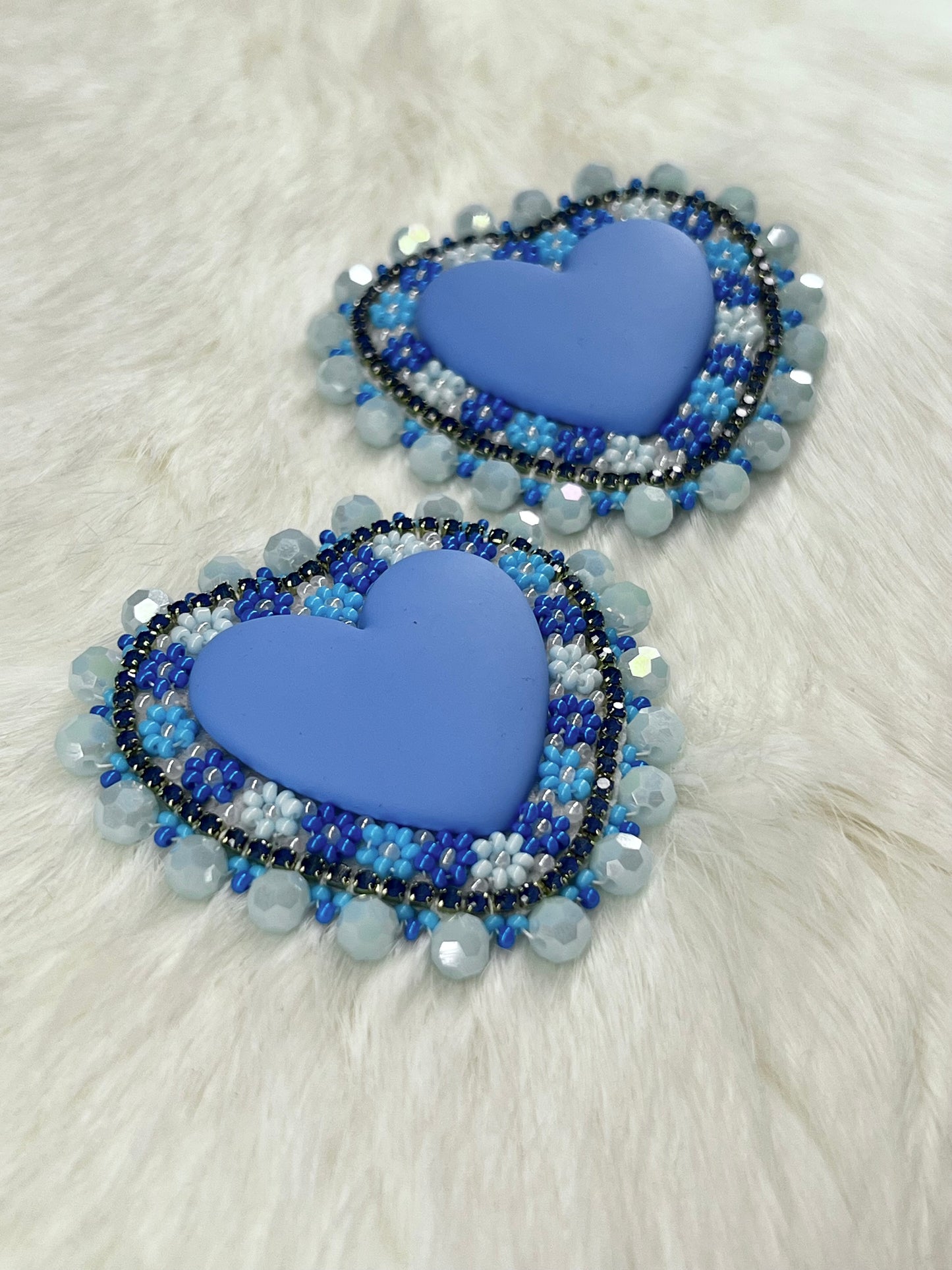 Blue Floral Hearts