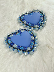 Blue Floral Hearts