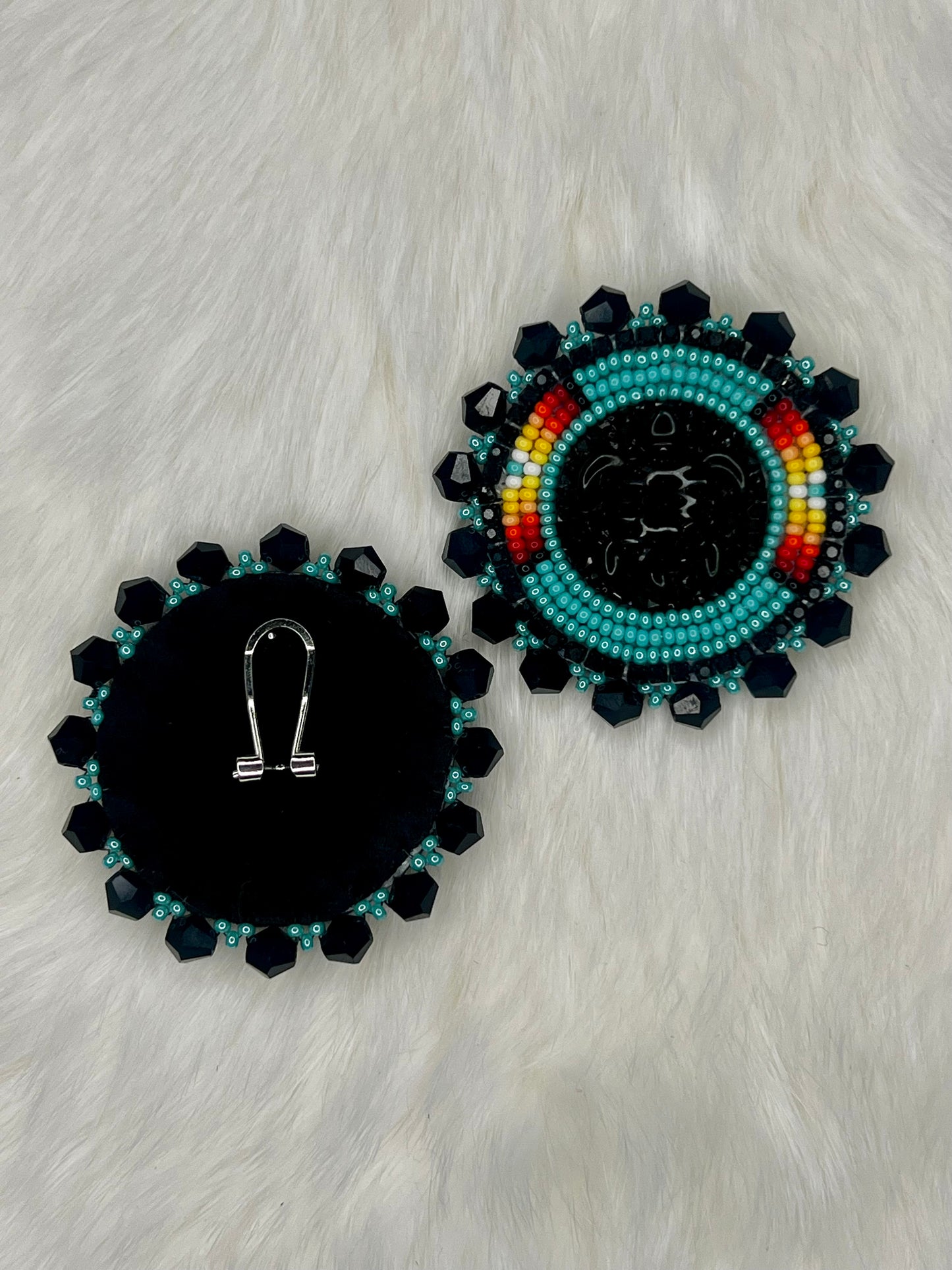 Black & Turquoise Turtle Earrings