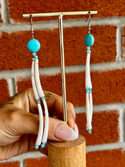 Turquoise Dentalium Earrings
