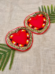 Red Flame Sweetgrass Hearts