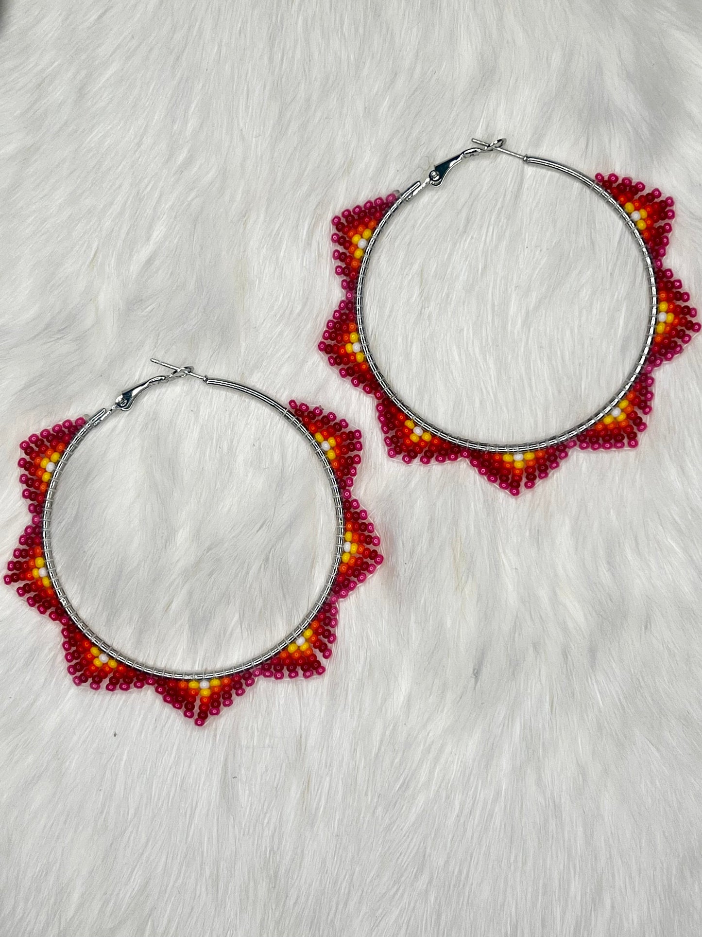 Sunset Beaded Hoops