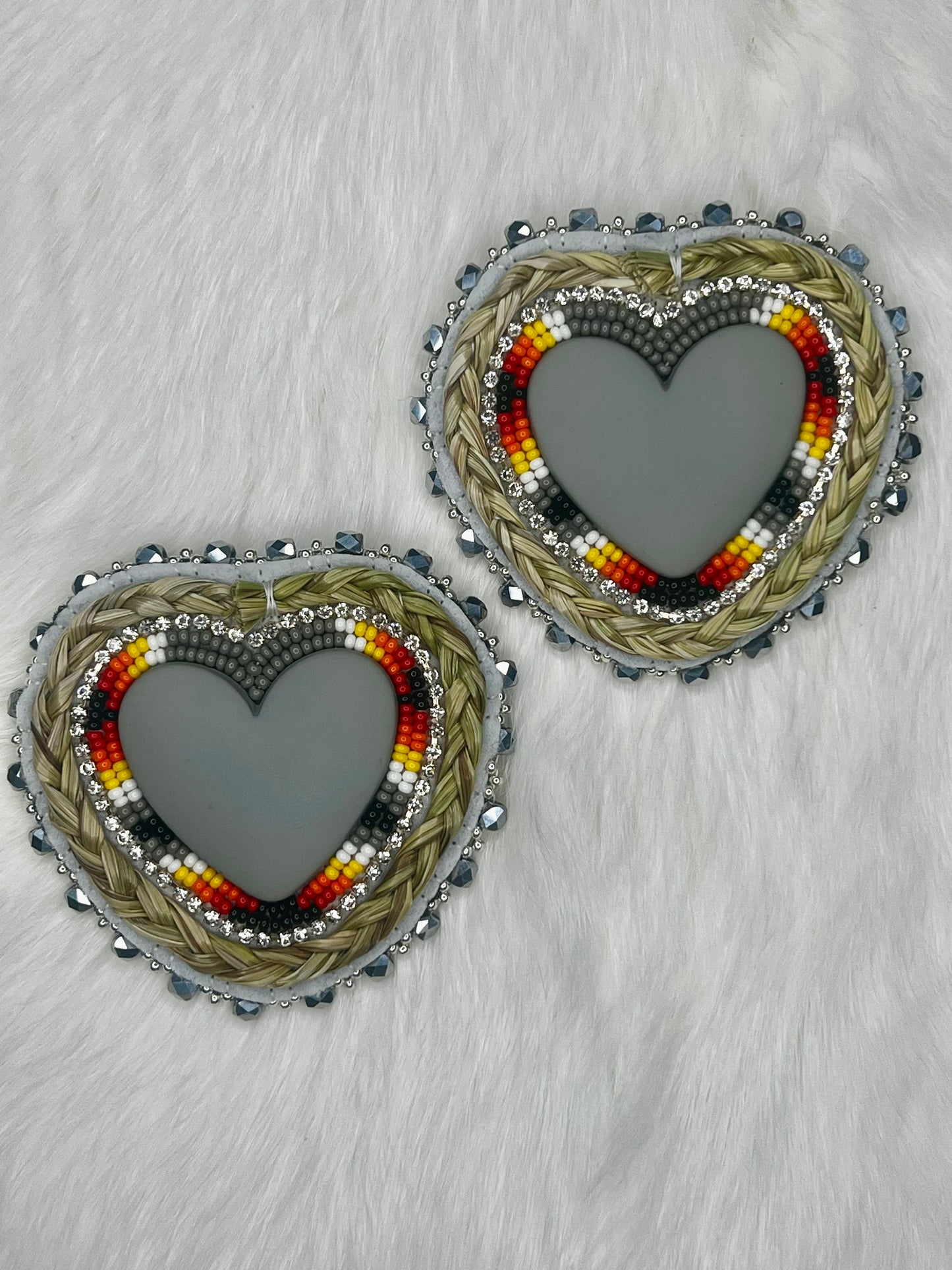 Metallic Sweetgrass Hearts