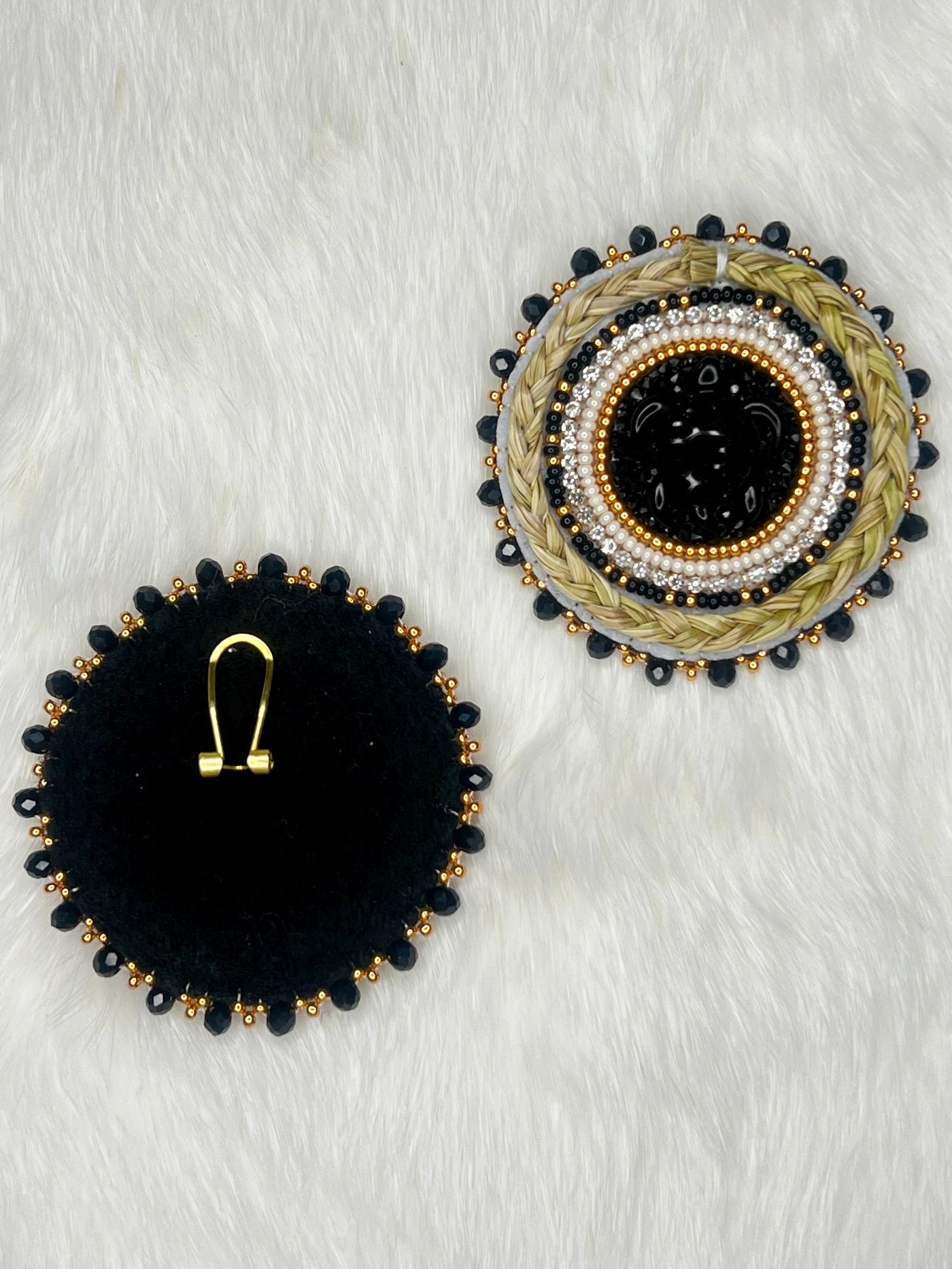 Black Turtle Sweetgrass Earrings