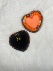 Orange Floral Hearts