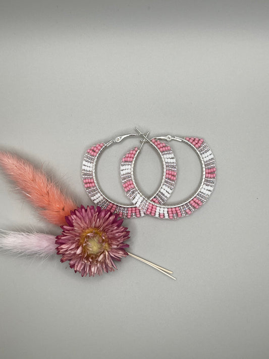 Beaded Hoop Earrings