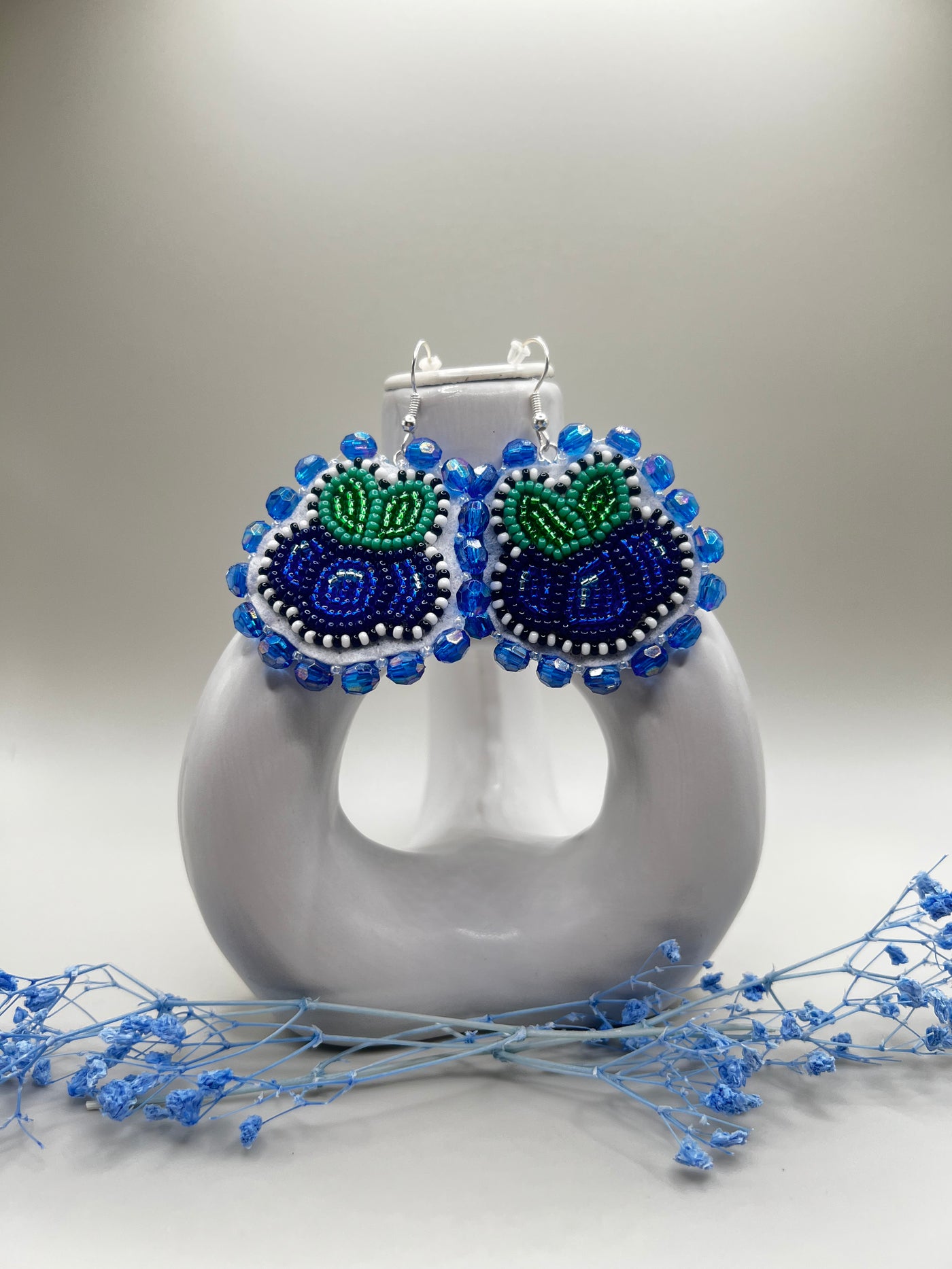 Blueberry Beaded Earrings