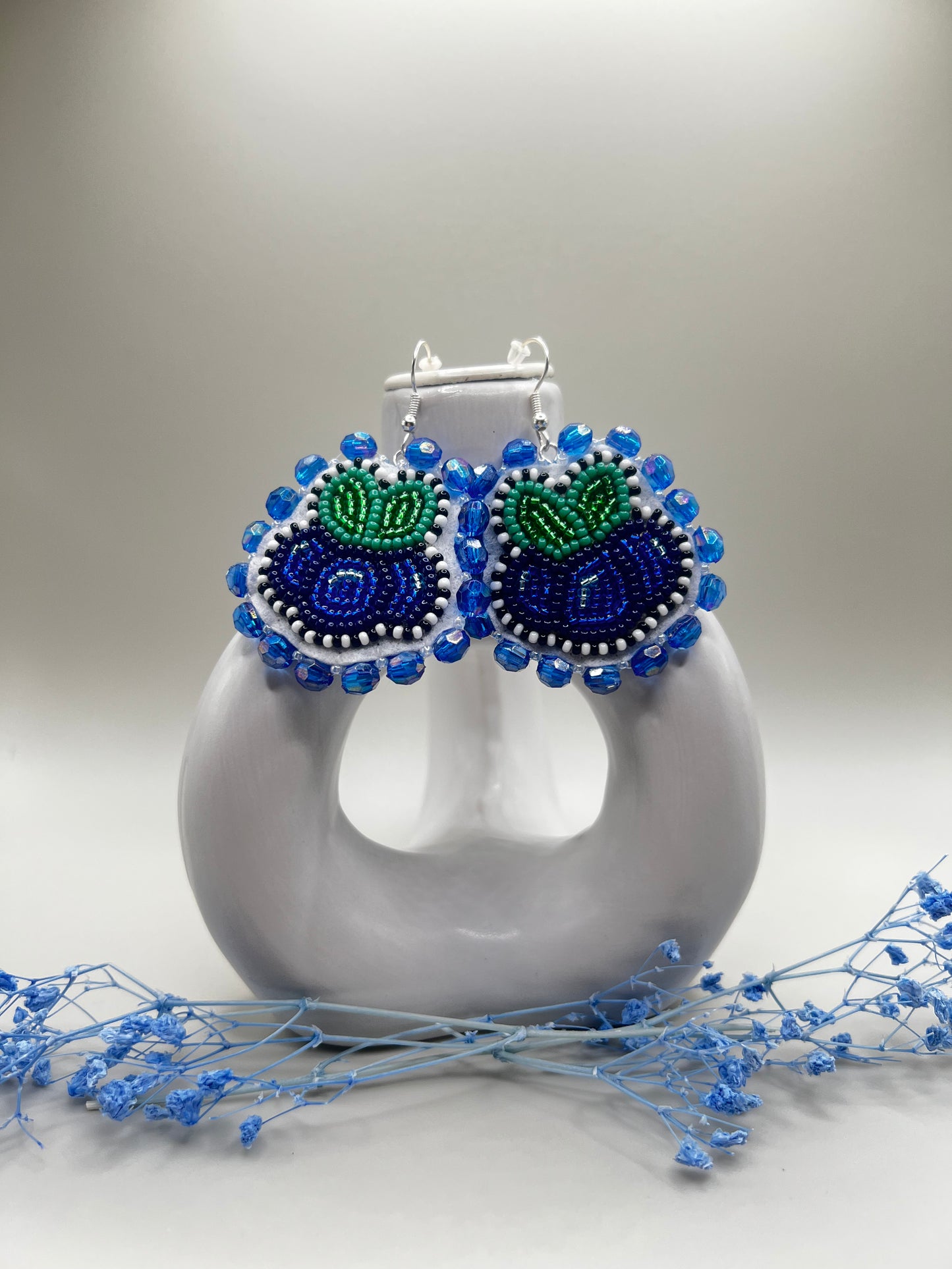 Blueberry Beaded Earrings