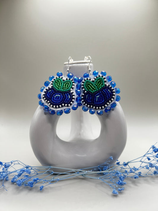 Blueberry Beaded Earrings