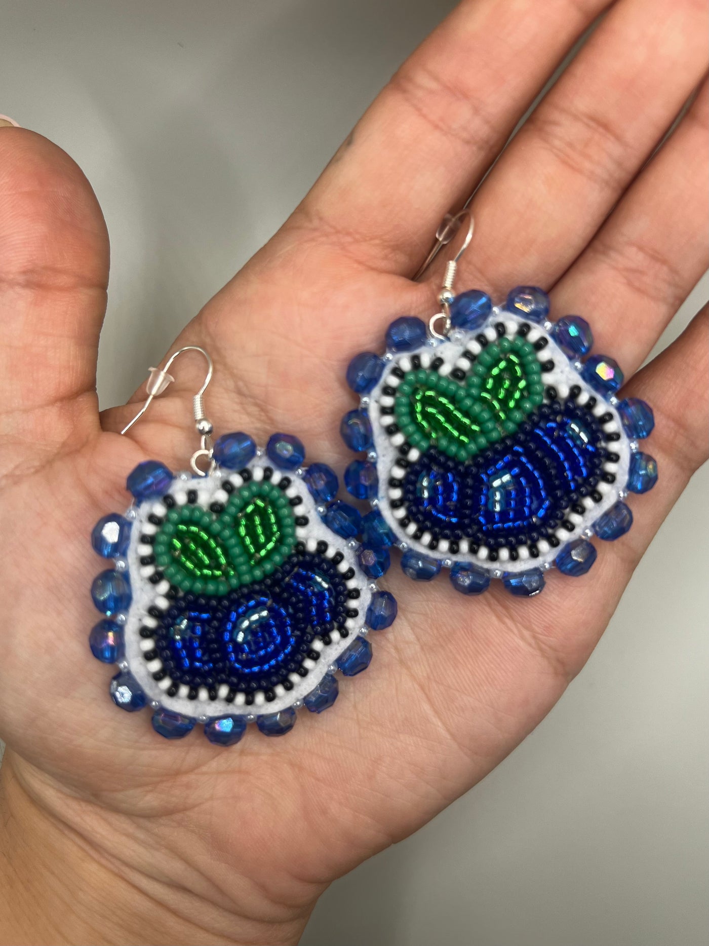 Blueberry Beaded Earrings