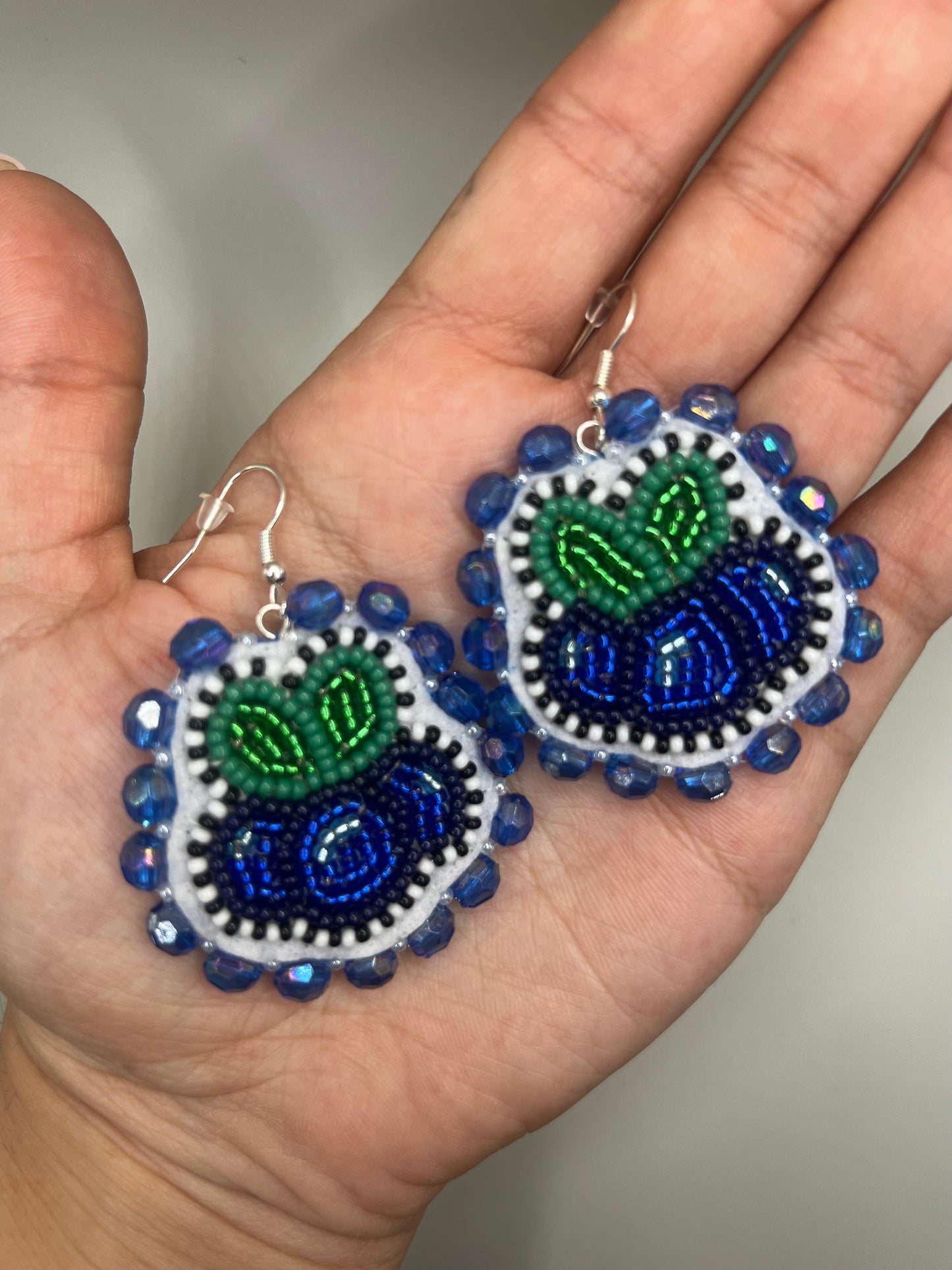 Blueberry Beaded Earrings