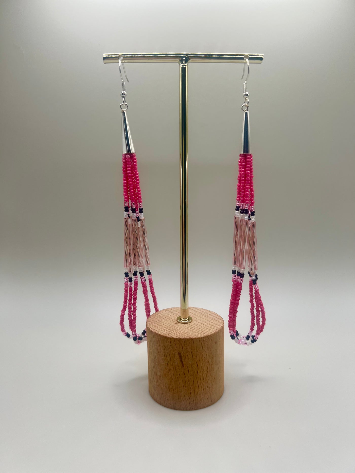 Hot Pink Beaded Dangles