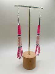 Hot Pink Beaded Dangles