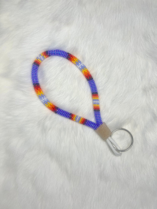 Purple Beaded Keychain