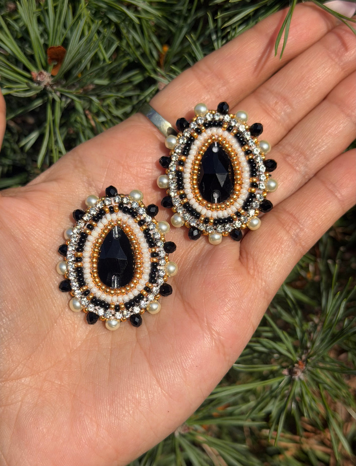 Black Dahlia Earrings